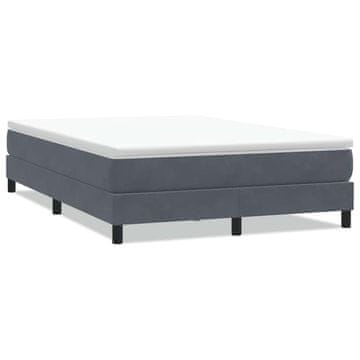 Vidaxl Box spring postelja brez vzmetnico temno siva 160x220 cm žamet
