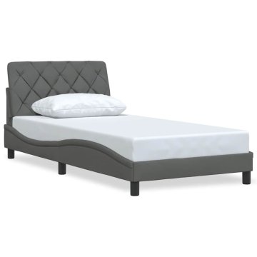 Vidaxl Posteljni okvir brez vzmetnice temno siv 100x200 cm blago