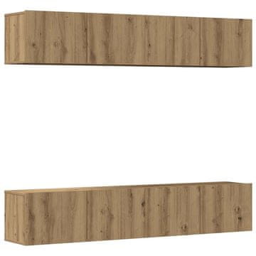Vidaxl Komplet 4 kosov stenske TV omarice Artisan Oak Engineered Wood
