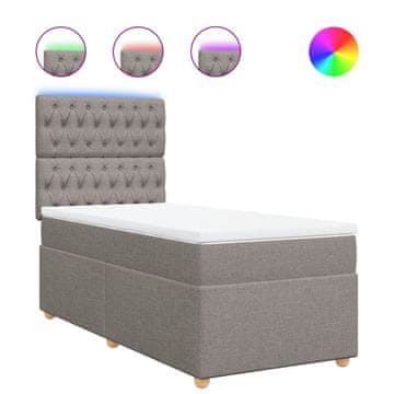 Vidaxl Box spring postelja z vzmetnico taupe 80x200 cm blago