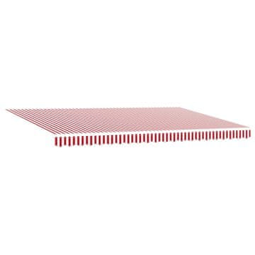 Vidaxl Retraktilna tenda z LED lučmi Rdeča in bela 500 ×350 cm blago