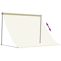 Vidaxl Zložljiva tenda krem 200x150 cm tkanina in jeklo
