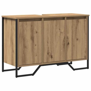 Vidaxl Kopalniška omara za umivalnik Umetni hrast 91 x 35 x 60 cm