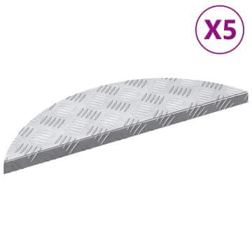 Vidaxl Stopnice 5 kos 60 x 18 x 2,5 cm srebrna Aluminij Polmesec