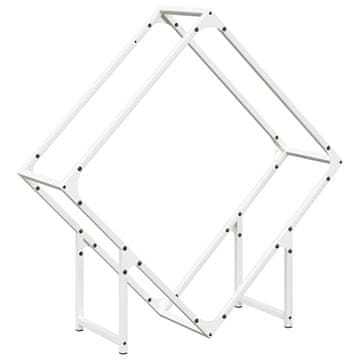 Vidaxl Stojalo za drva belo 80x25x80 cm hladno valjano jeklo