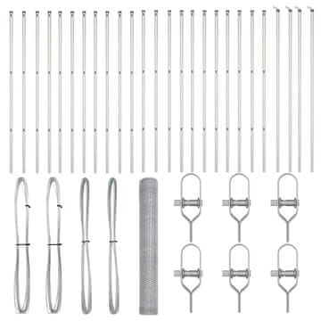 Vidaxl Steber ograje. srebrna