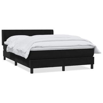 Vidaxl Box spring postelja z vzmetnico črna 160x210 cm žamet