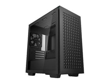 DEEPCOOL Računalniško ohišje CH370, Micro-ATX, kaljeno steklo, črno