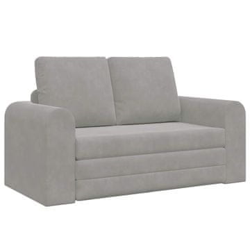 Vidaxl Sofa postelja Svetlo siva 148 x 71 x 83 cm Žamet