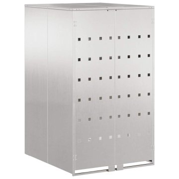 Vidaxl Shranjevanje koša s plinskim pokrovom za 240L koš srebrna