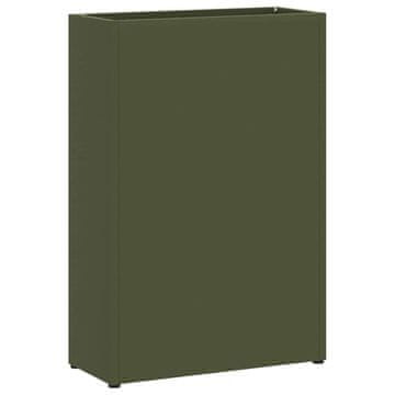 Vidaxl Stojalo za dežnik Olivno zelena 28 x 12 x 41 cm Jeklo