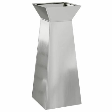 Vidaxl Stolpna posoda Srebrna 40 x 40 x 100 cm Pocinkano jeklo