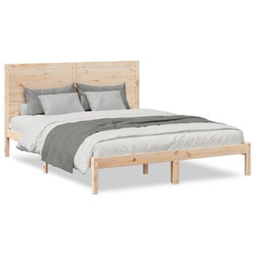 Vidaxl Daljši posteljni okvir brez vzmetnice 140x210 cm trden les