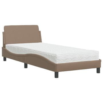 Vidaxl Postelja z vzmetnico Dover kapučino 80x200 cm umetno usnje
