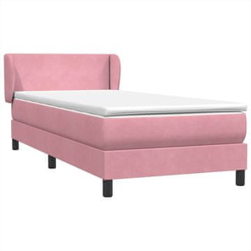 Vidaxl Box spring postelja z vzmetnico roza 80x220 cm žamet