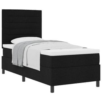 Vidaxl Postelja z vzmetnico z vzmetnico Črna 80 x 200 cm blago