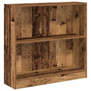 Vidaxl Knjižna omara starinski les 80x24x76 cm inženirski les
