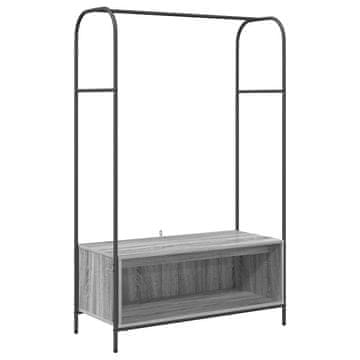 Vidaxl Stojalo za oblačila Siva 100 x 44 x 160 cm Konstruiran les
