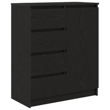 Vidaxl Komoda s predali črna hrast 71x35x84 cm inženirski les