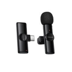 Borofone BFK16 brezžični lavalier mikrofon USB-C, črn