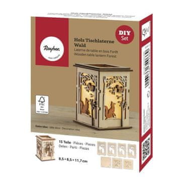 Rayher.	 Lesena sestavljanka Lanterna gozd 8.5x8.5x11.7cm, 15 delna