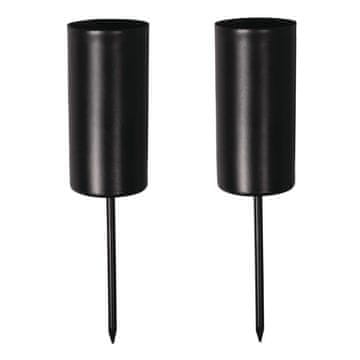 Rayher.	 Svečnik za visoke sveče 2,3 cm, višina 5 cm, črn set 2