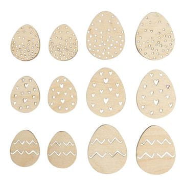 Rayher.	 Leseni okraski, jajčka, 3x4cm, set 12