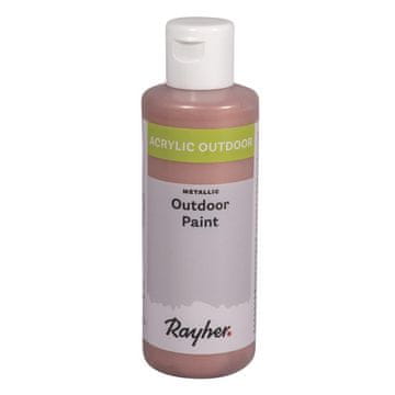 Rayher.	 Akrilna barva za zunanjo uporabo, kovinska, rose gold zlata, 80ml