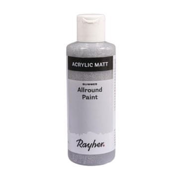 Rayher.	 Akrilna barva z bleščicami, briljantna srebrna, 80ml