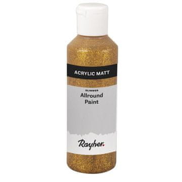Rayher.	 Akrilna barva z bleščicami, zlata, 80ml