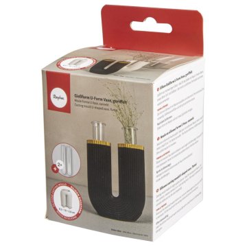 Rayher.	 Kalup v obliki črke U, rebrasta vaza, 8,5x3,8x10cm, + 2x epruveta