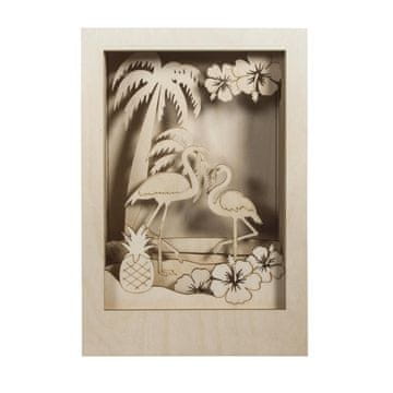 Rayher.	 Lesena sestavljanka 3D Flamingo,20x30x6.7cm,10-delna