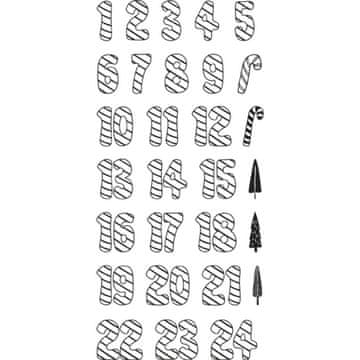 Rayher.	 Štampiljke - Adventni koledar Candy Cane, 97x205mm, 29 motivov