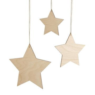 Rayher.	 Obešanka zvezda 12+15+20 cm set 3
