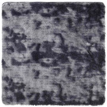 Vidaxl Visoka košata preproga NAVARRA temno siva 160x160 cm poliester