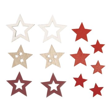 Rayher.	 Leseni okraski, zvezde, set 12