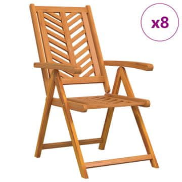 Vidaxl Vrtni Stol 8 szt. Rjava 57 x 72 x 109 cm Masiven les akacije