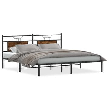 Vidaxl Posteljni okvir brez vzmetnice hrast 160x200 cm inženirski les