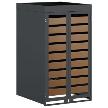 Vidaxl Shranjevanje koša z rastlinskim krovom za 240L koš Antracit