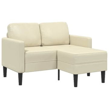 Vidaxl 2-sedežni kavč z ležiščem v obliki črke L, kremast 125 cm