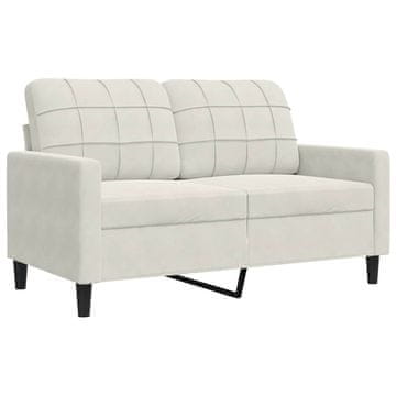 Vidaxl Kavč dvosed krem 120 cm žamet