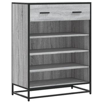 Vidaxl Omarica za čevlje siva sonoma 75x38x97,5 cm inž. les in kovina