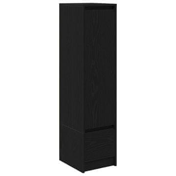 Vidaxl Visoka omara črni hrast 29,5x34x119,5 cm inženirski les