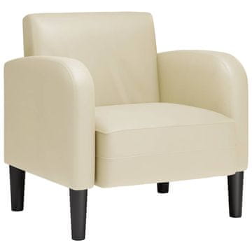 Vidaxl Sedežna garnitura z nasloni za roke krem 54 cm umetno usnje