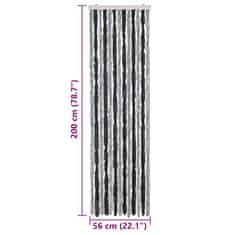 Vidaxl Zavesa proti mrčesu siva in črna 56x200 cm šenilja