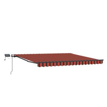 Vidaxl Vlečna tenda oranžna in rjava 450 × 300 cm Tkanina in aluminij