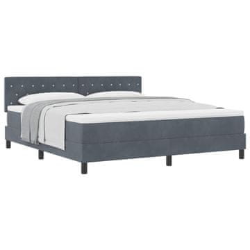 Vidaxl Postelja z vzmetnico z vzmetnico Temno siva 180 x 200 cm Žamet