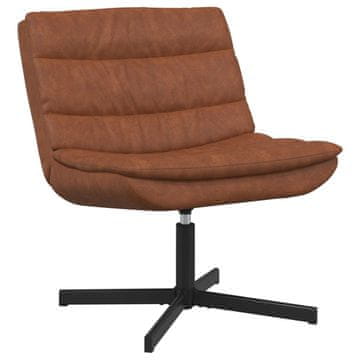 Vidaxl Vrtljiv stol Rjava 63 x 75 x 76 cm Antikni PU