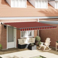 Vidaxl Vlečna tenda oranžna in rjava 350 x 250 cm Tkanina in aluminij