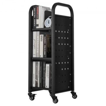 VEVOR Knjižni voziček za knjižnico 32x35x935 cm Črn